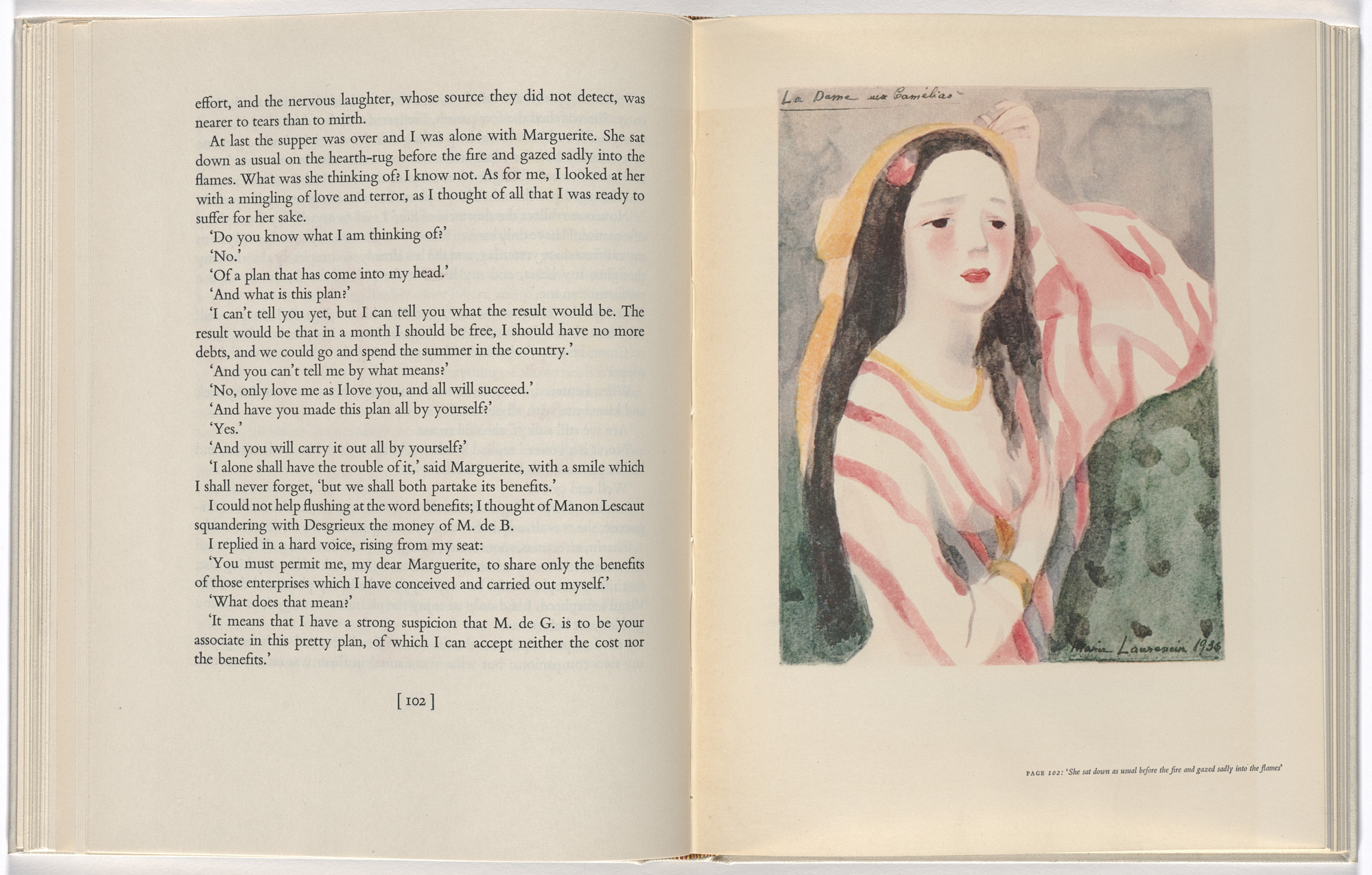 Marie Laurencin. Camille: La Dame aux camélias. 1937