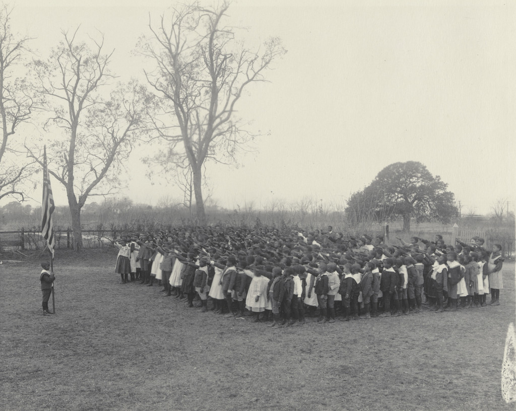 Saluting the Flag at the Whittier Primary School