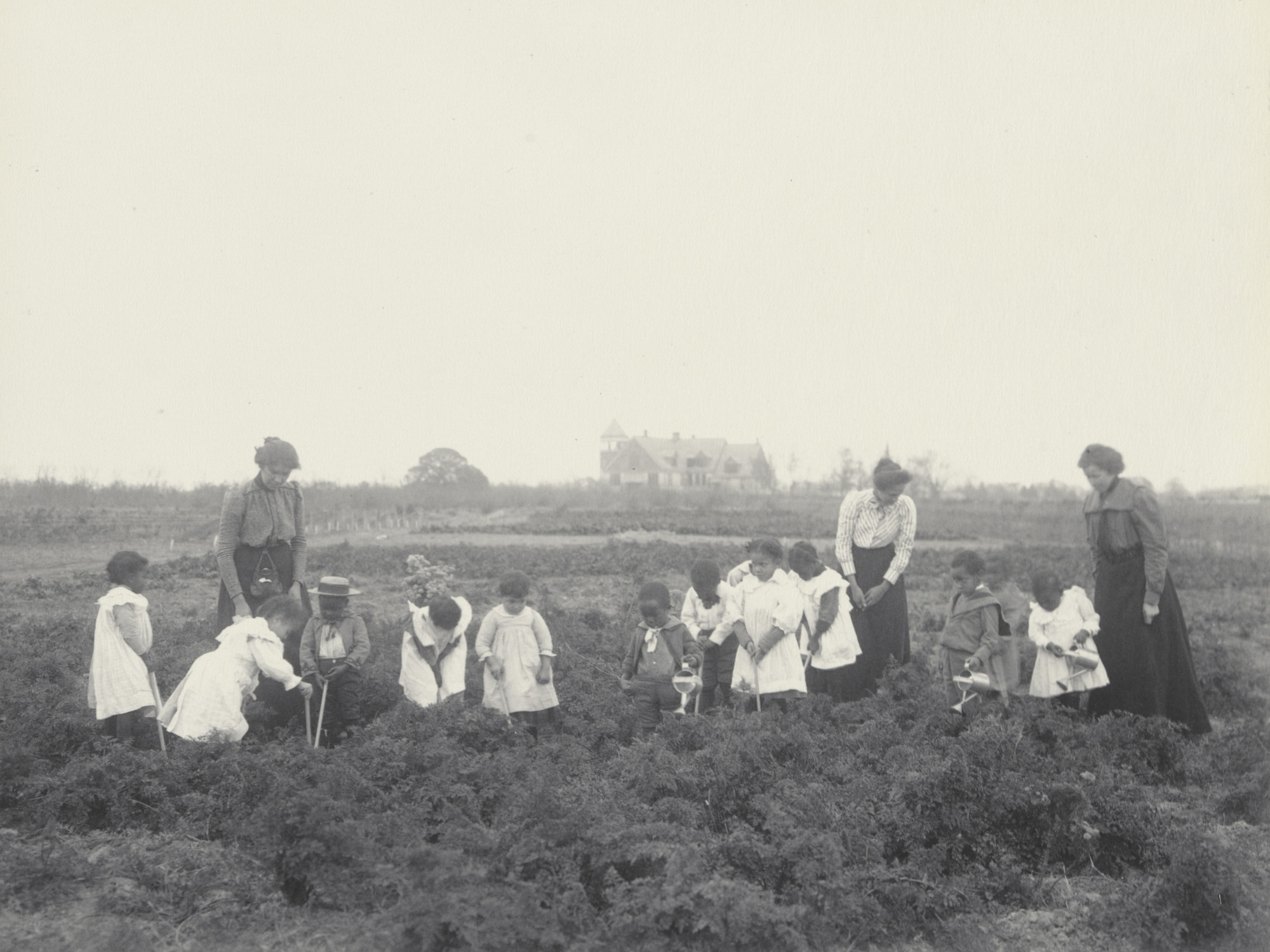 Frances Benjamin Johnston. Kindergarten children in their garden