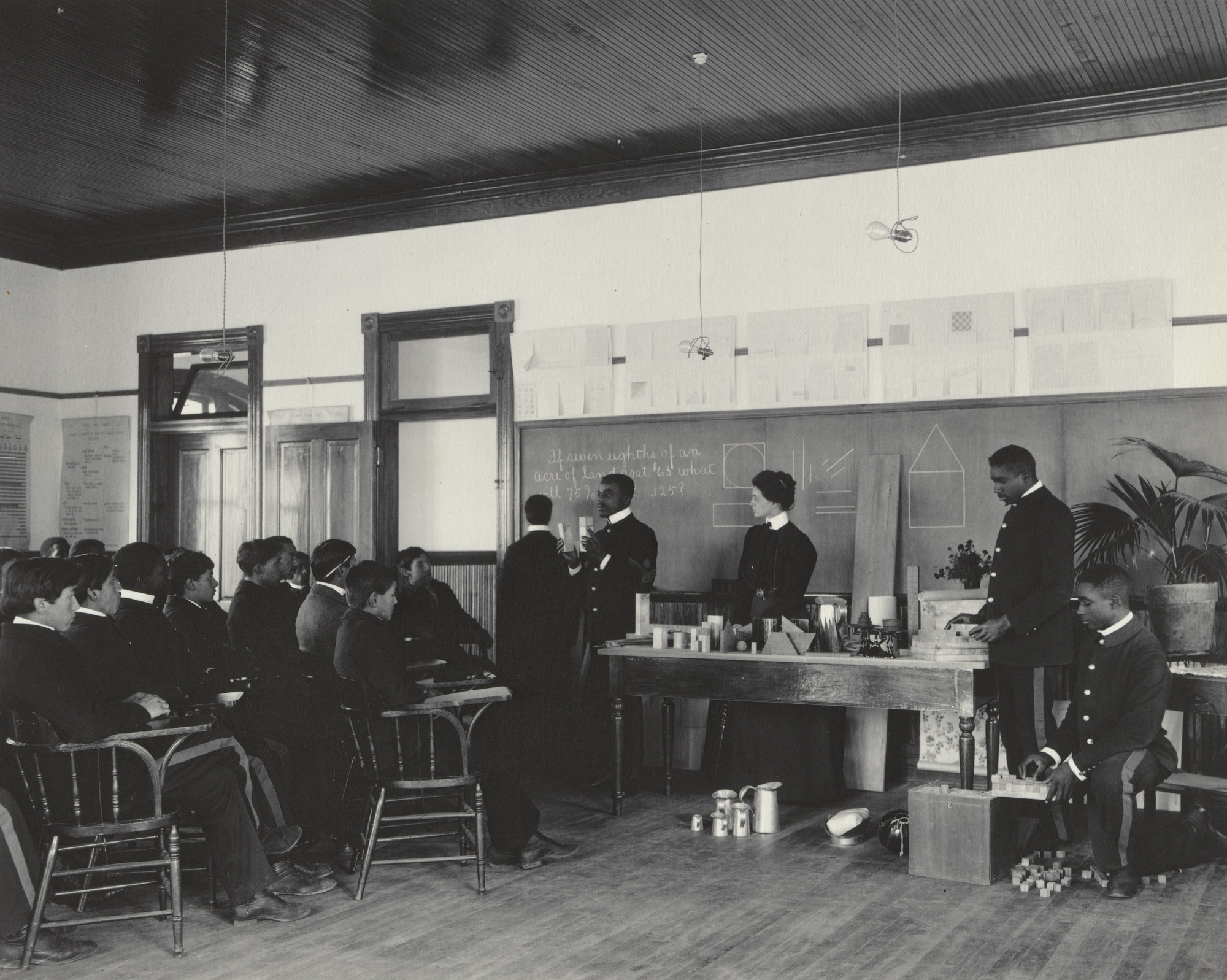 Frances Benjamin Johnston. Arithmetic. Class studying under the Spear method