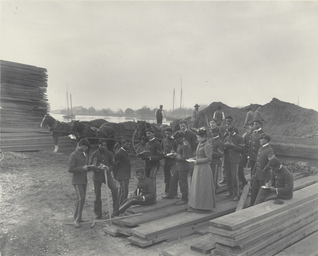 Geography. Lesson on local industries. - lumber and coal at School wharf