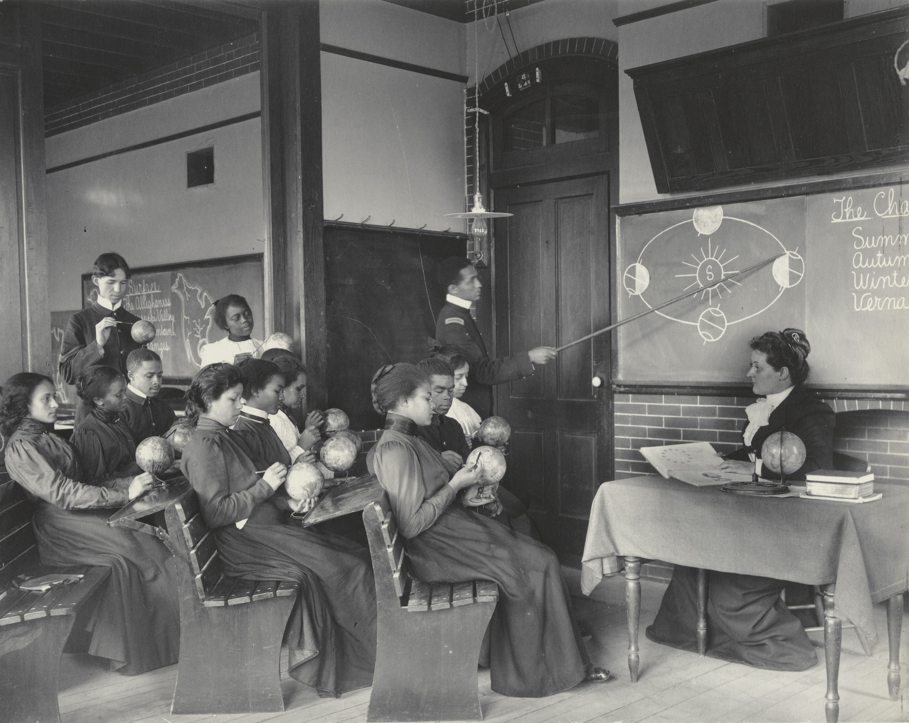 Frances Benjamin Johnston. Geography: Studying the Seasons from the Hampton Album. 1899-1900