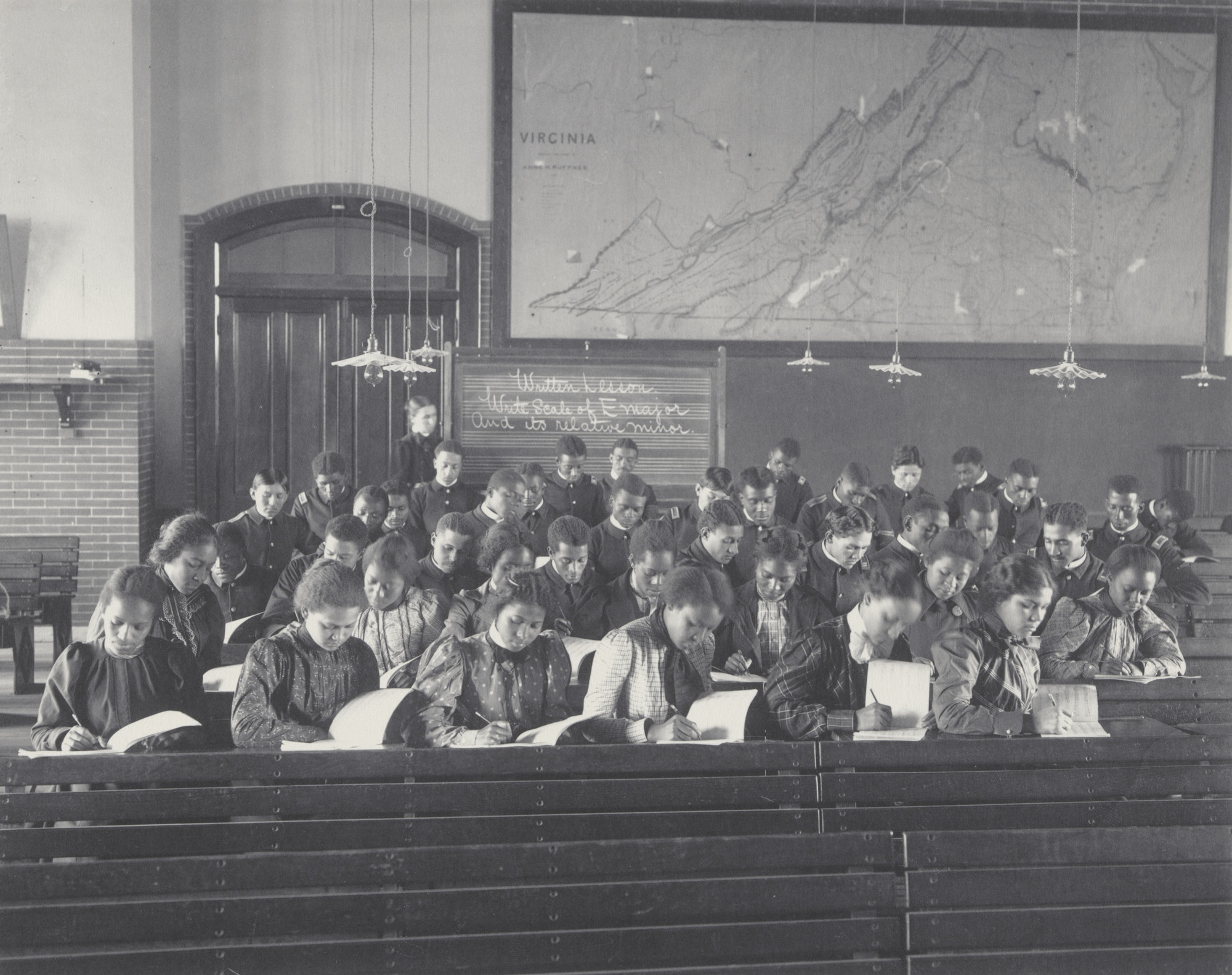 Frances Benjamin Johnston. Senior Class writing music