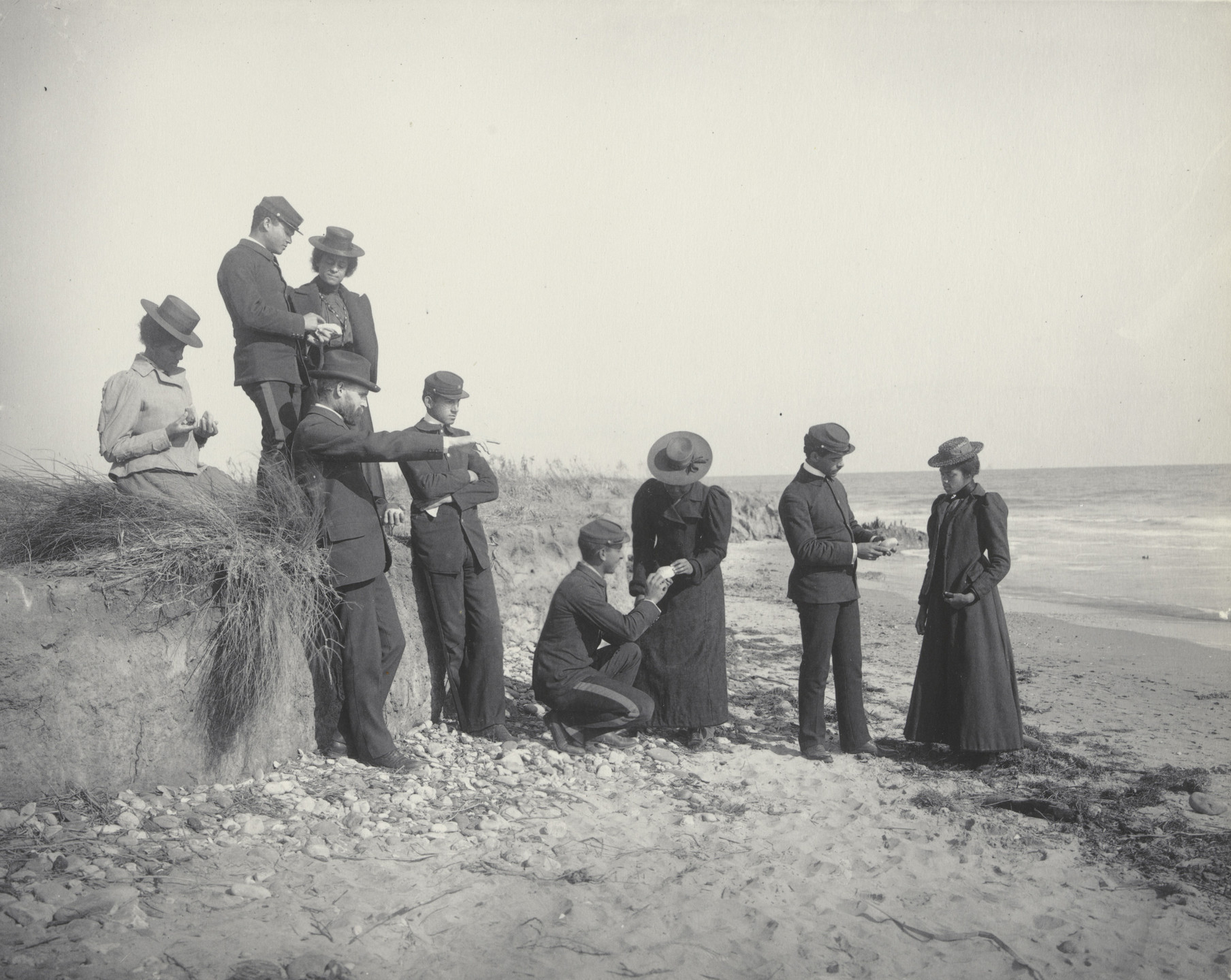 Frances Benjamin Johnston. Agriculture. Studying the soil at the beach, or formation of soil by active water. 1899-1900