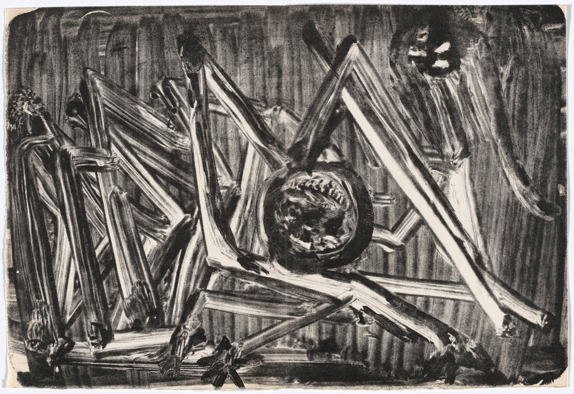 Henri Michaux. Double page plate (between pages 50 and 51) from Meidosems. 1948