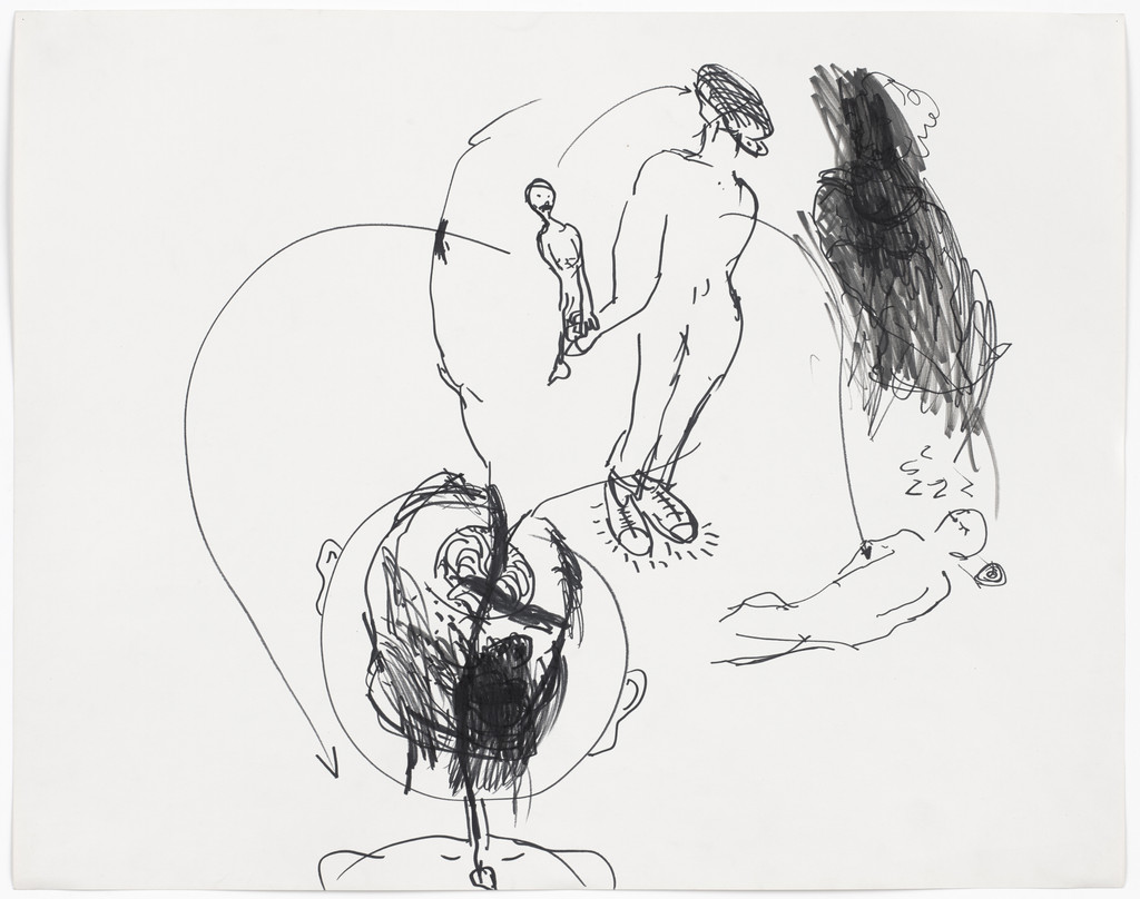 Father with Shiny Shoes, Paul McCarthy, 1989–90, Felt-tip pen on paper
