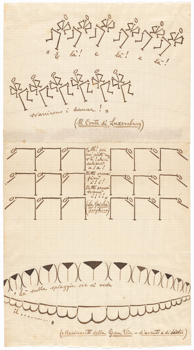 Francesco Cangiullo. Study for The Chorus Girls (Le coriste). c. 1915