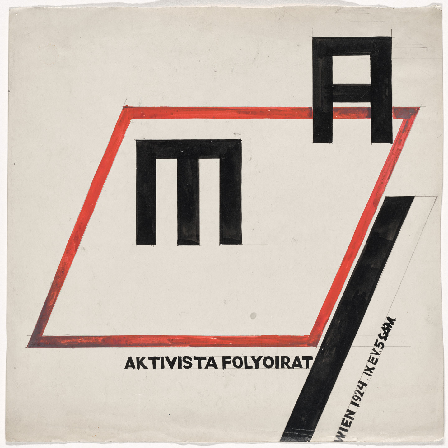 Farkas Molnár. Cover design (unrealized) for Ma: Aktivista folyóirat, vol. 9, no. 5. 1924