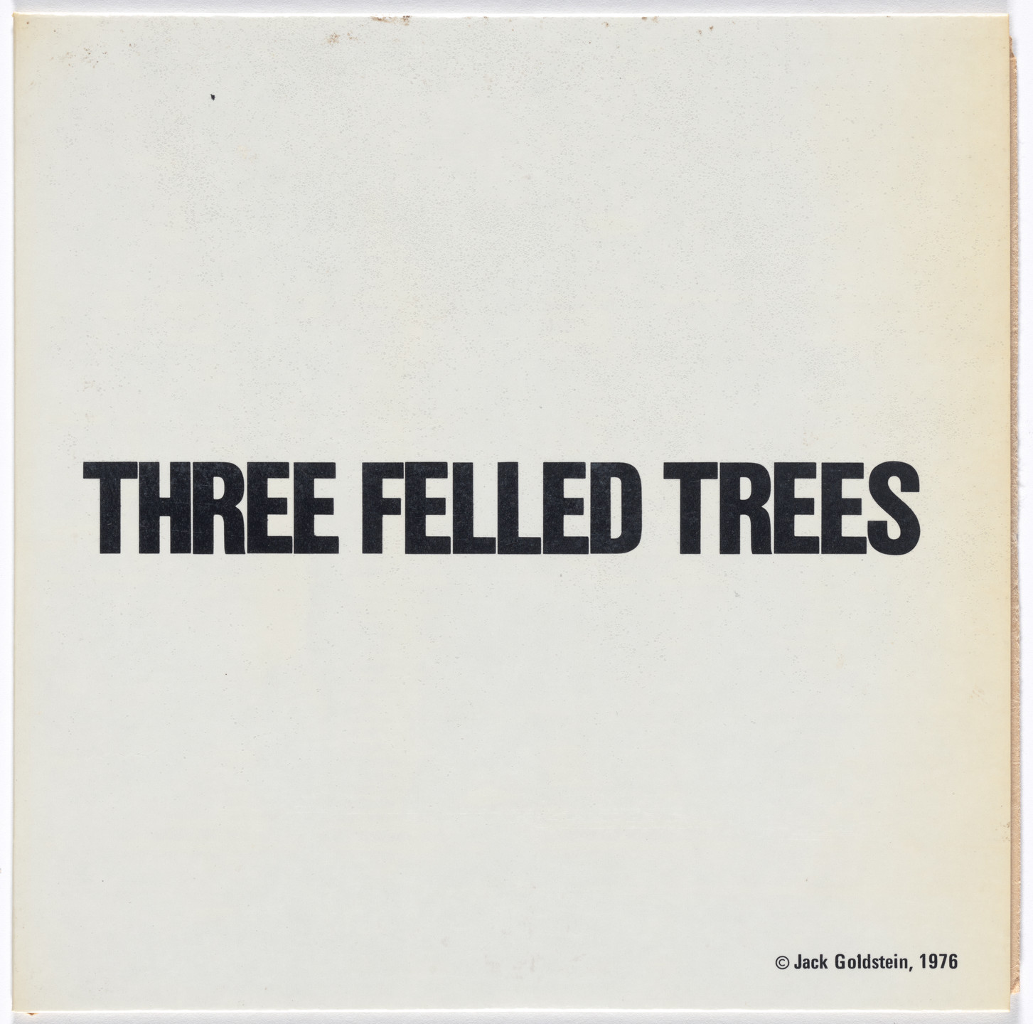 Jack Goldstein. A Suite of Nine 7-Inch Records with Sound Effects. 1976