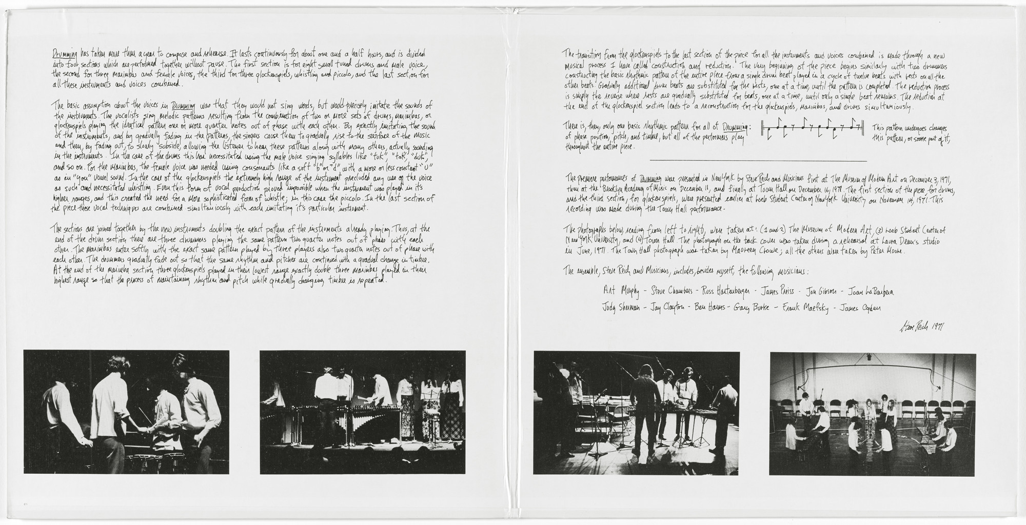 Steve Reich. Drumming. 1972