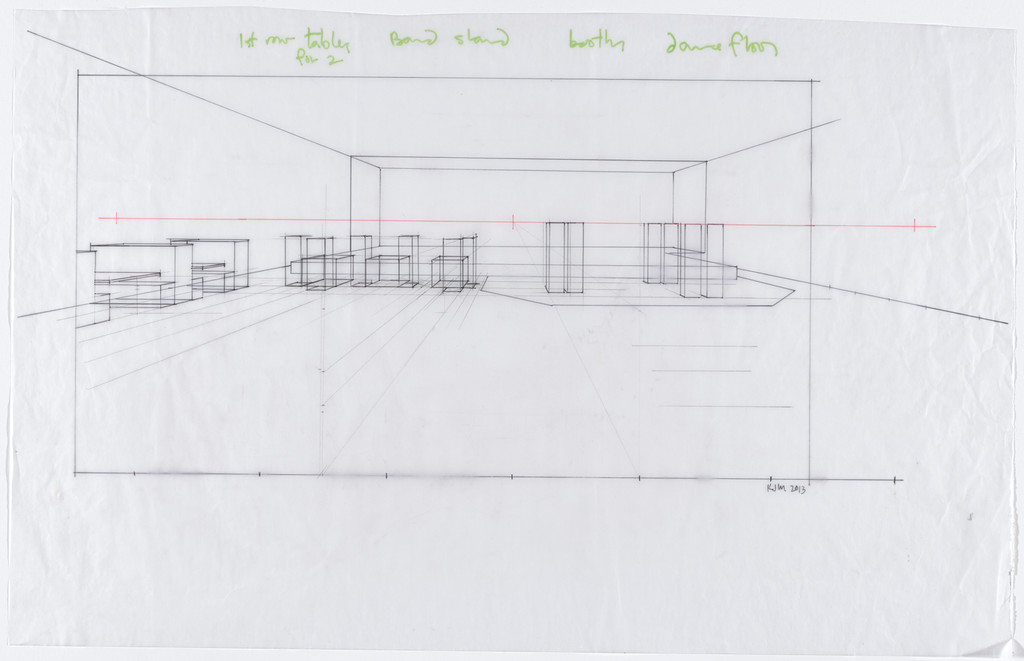 1st Row Tables for 2. Study for Untitled (Club Scene)