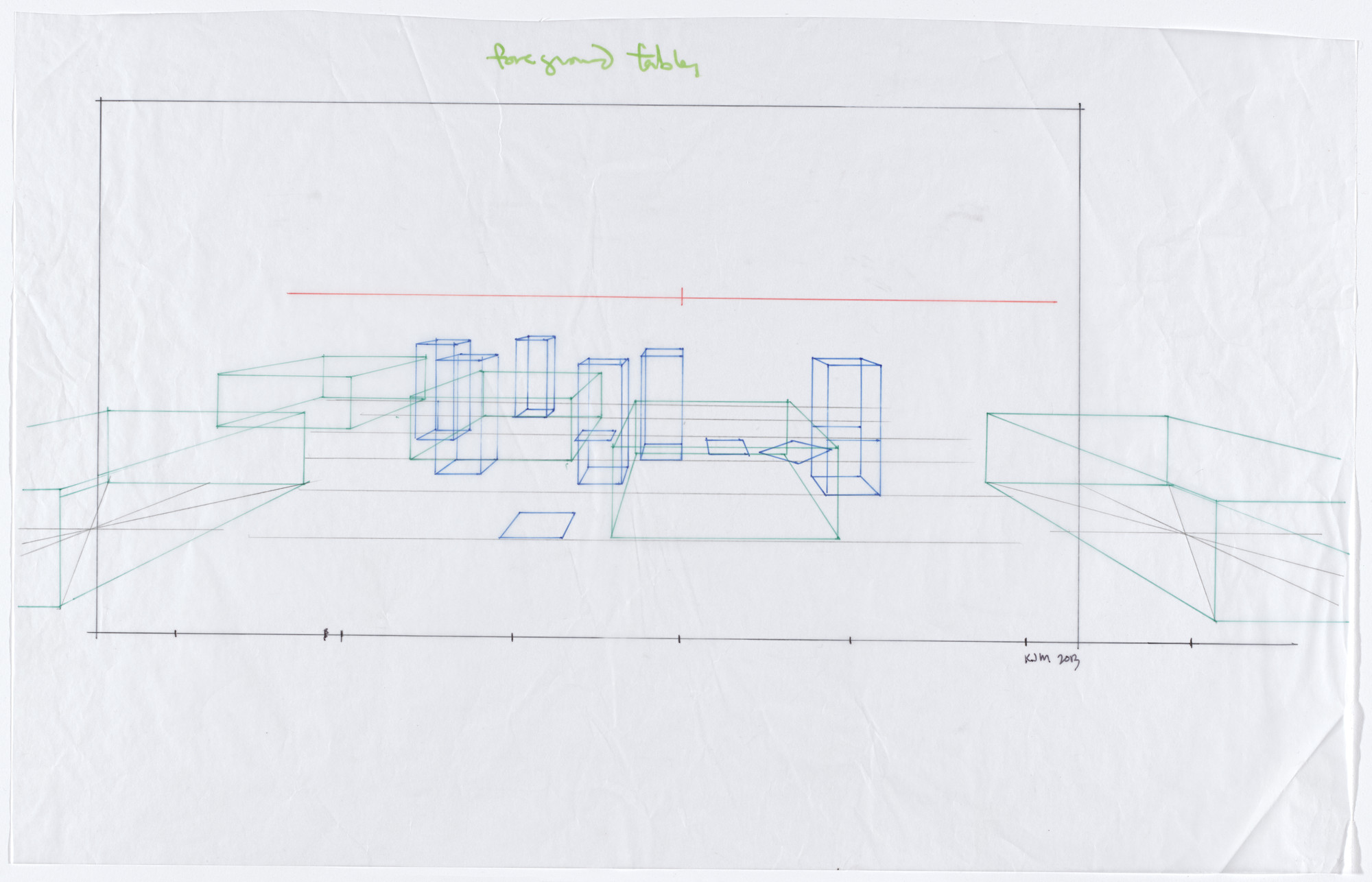 Kerry James Marshall. Foreground Tables. Study for Untitled (Club Scene