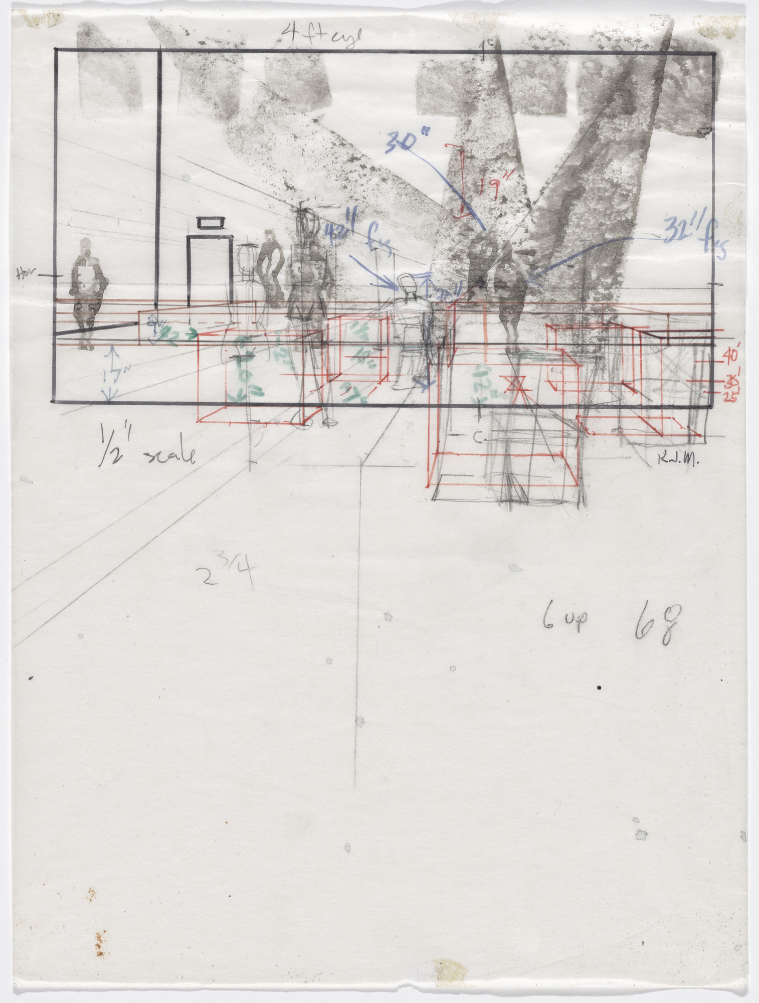 Kerry James Marshall. Untitled study for Untitled (Club Scene). c. 2013