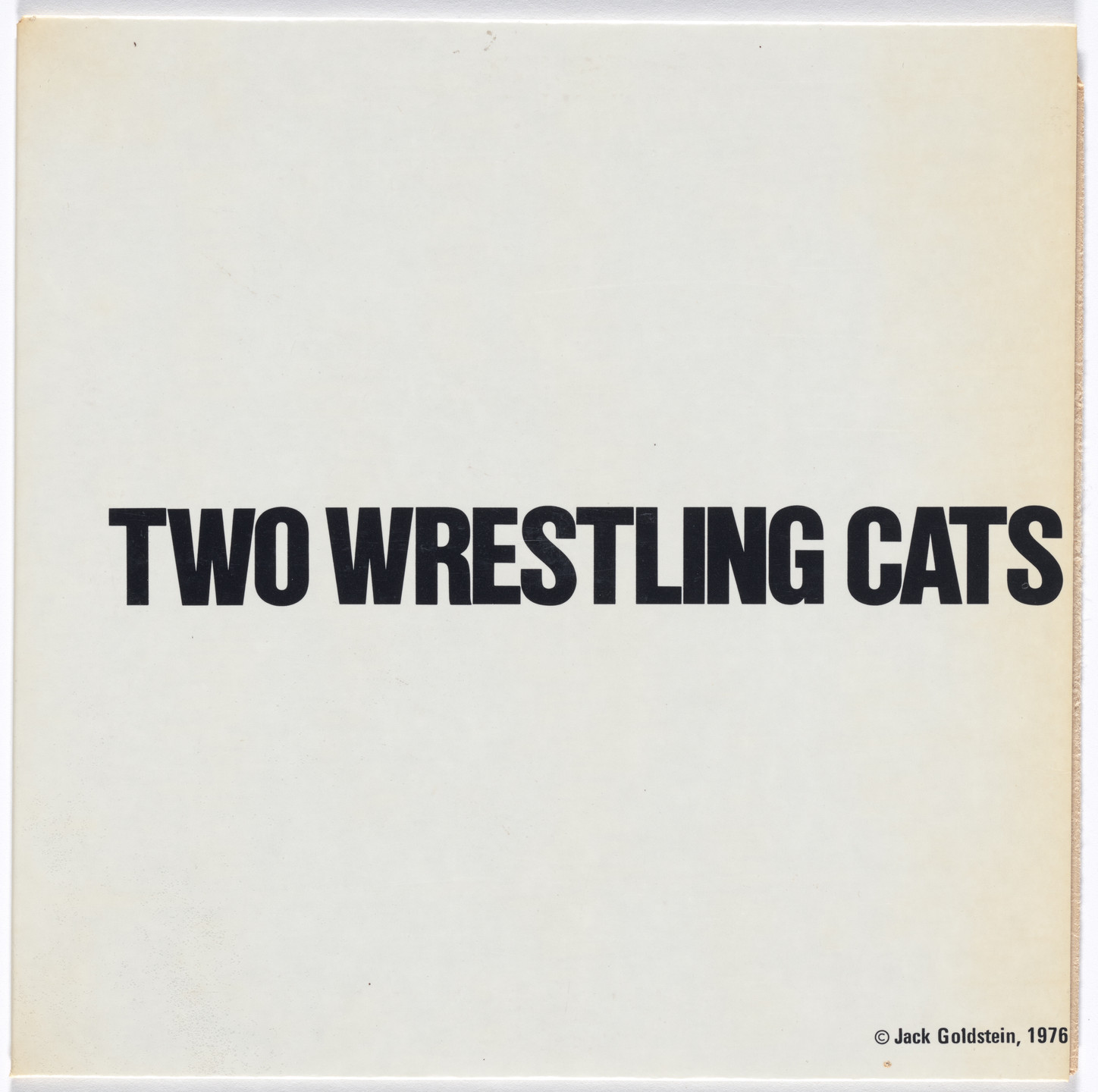 Jack Goldstein. A Suite of Nine 7-Inch Records with Sound Effects. 1976