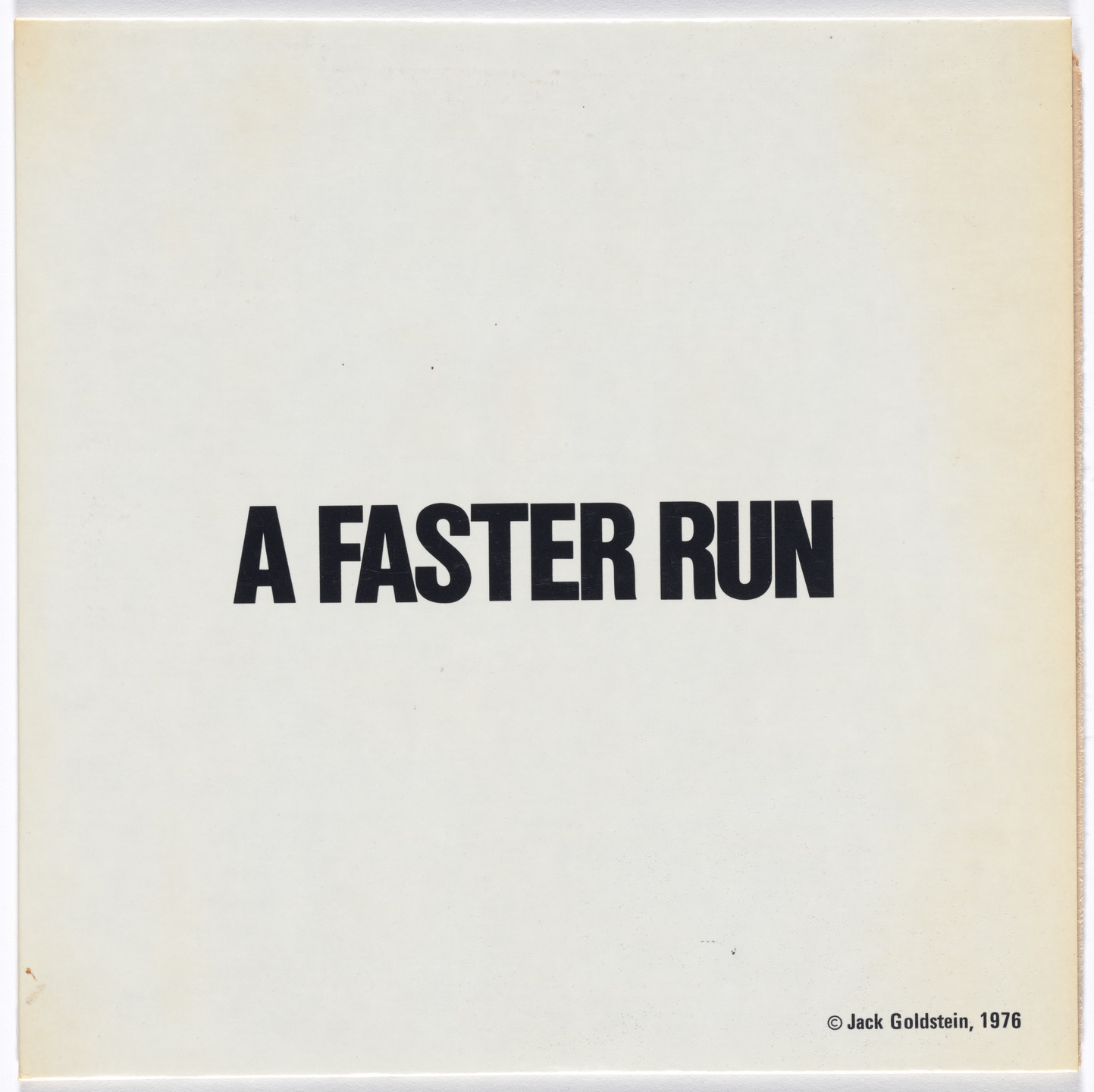 Jack Goldstein. A Suite of Nine 7-Inch Records with Sound Effects. 1976