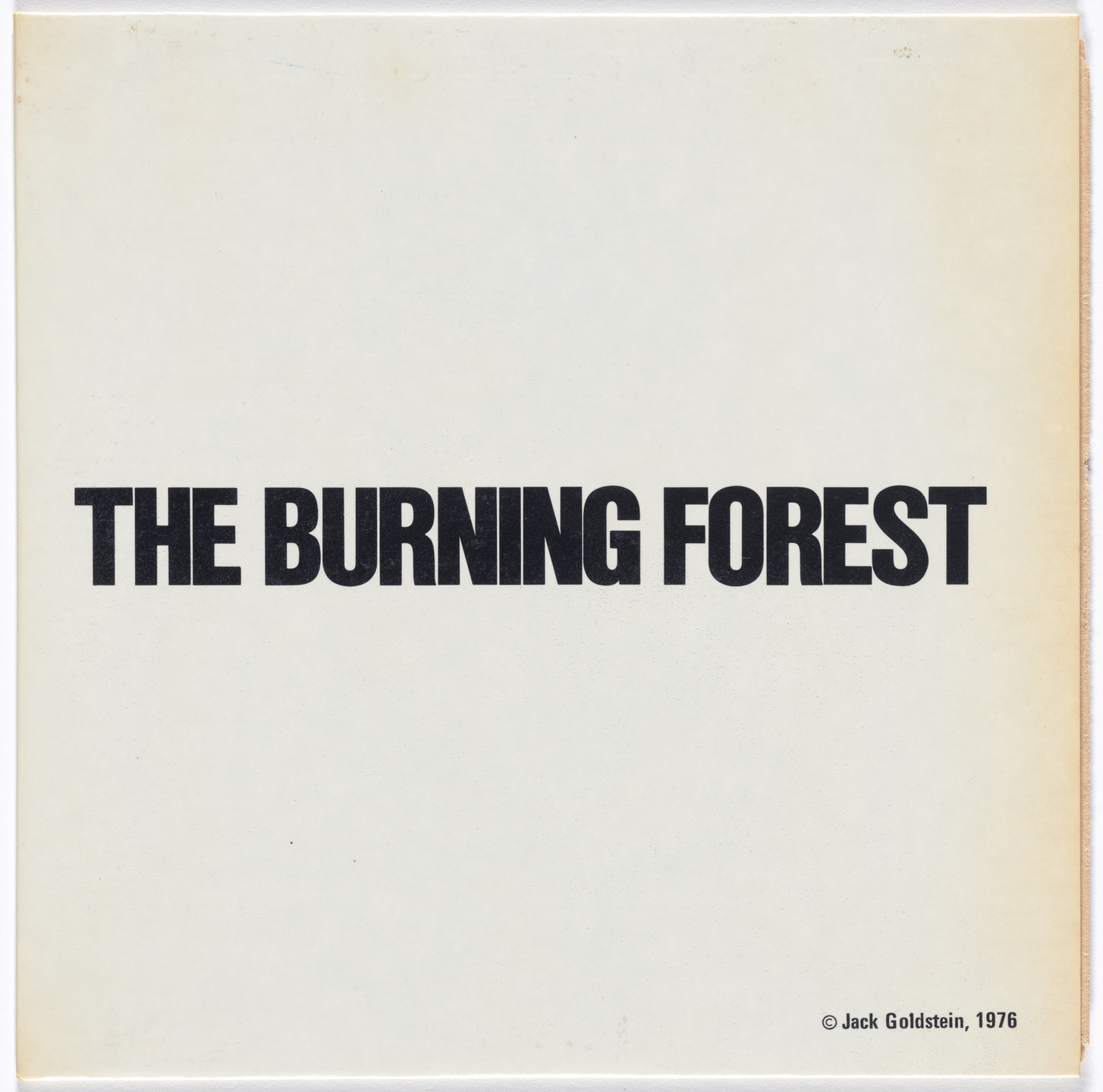 Jack Goldstein. A Suite of Nine 7-Inch Records with Sound Effects. 1976