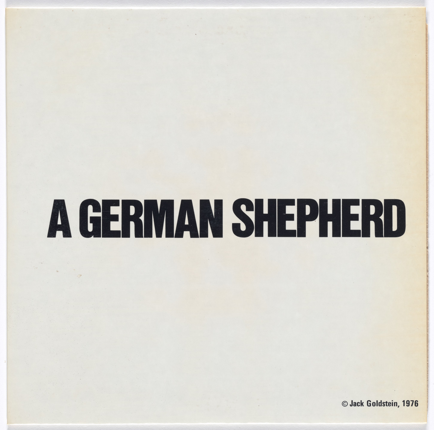 Jack Goldstein. A Suite of Nine 7-Inch Records with Sound Effects. 1976