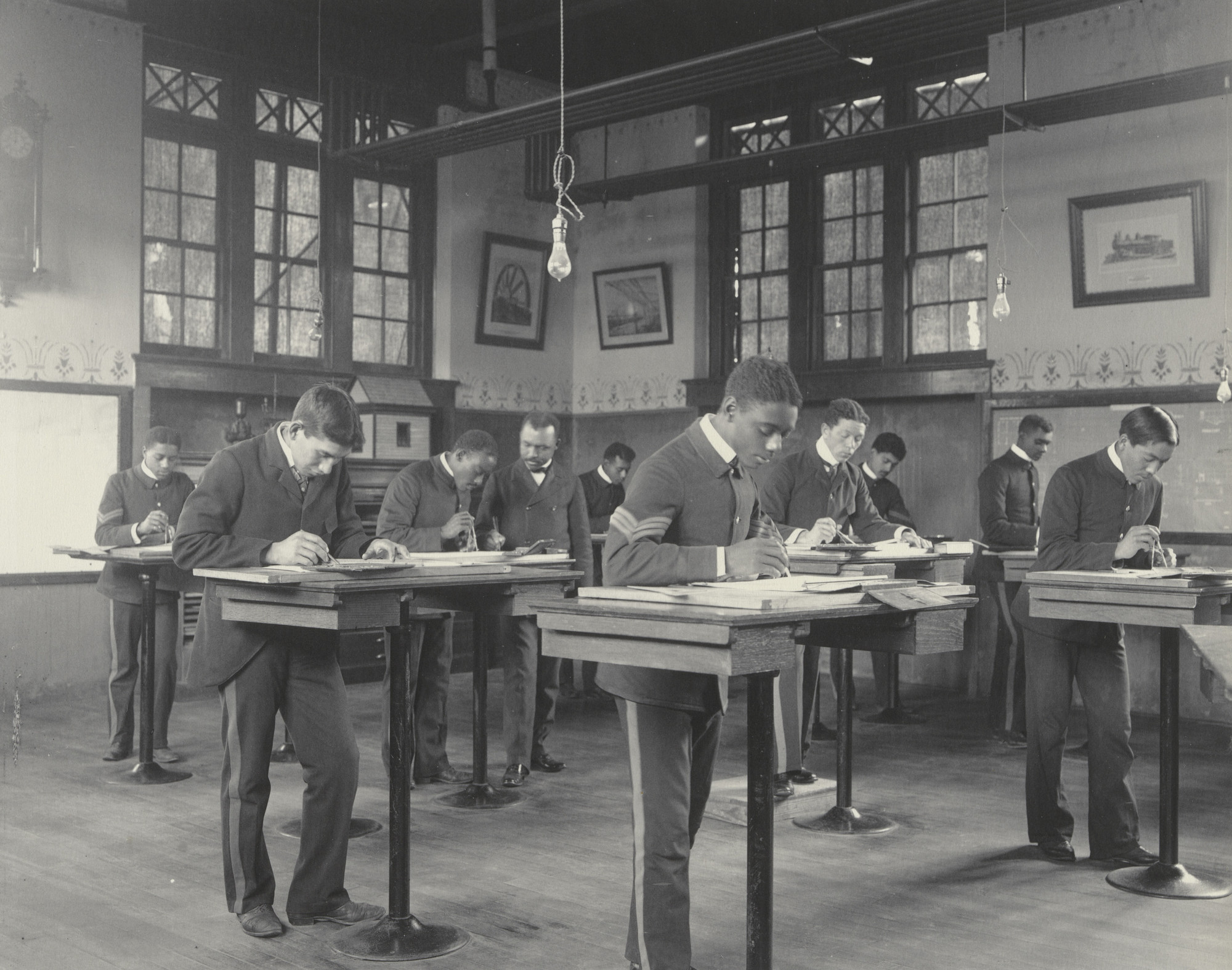 Frances Benjamin Johnston. Trade School. Mechanical drawing
