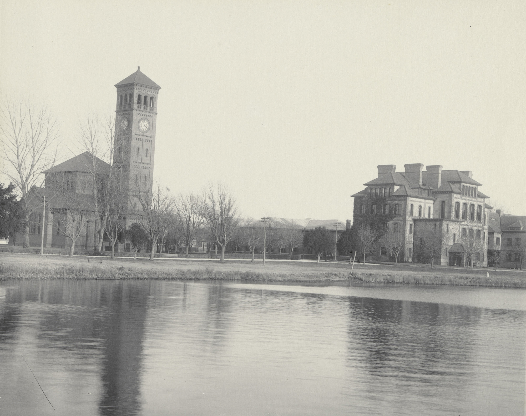 Frances Benjamin Johnston. Memorial Church and Academic Hall. The Domestic Science Building between them