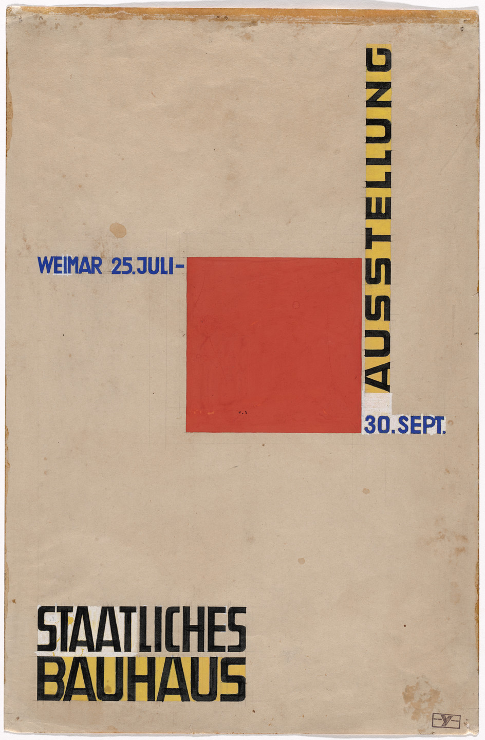 Herbert Bayer. Poster design (unrealized) for Bauhaus Exhibition, Weimar. 1923