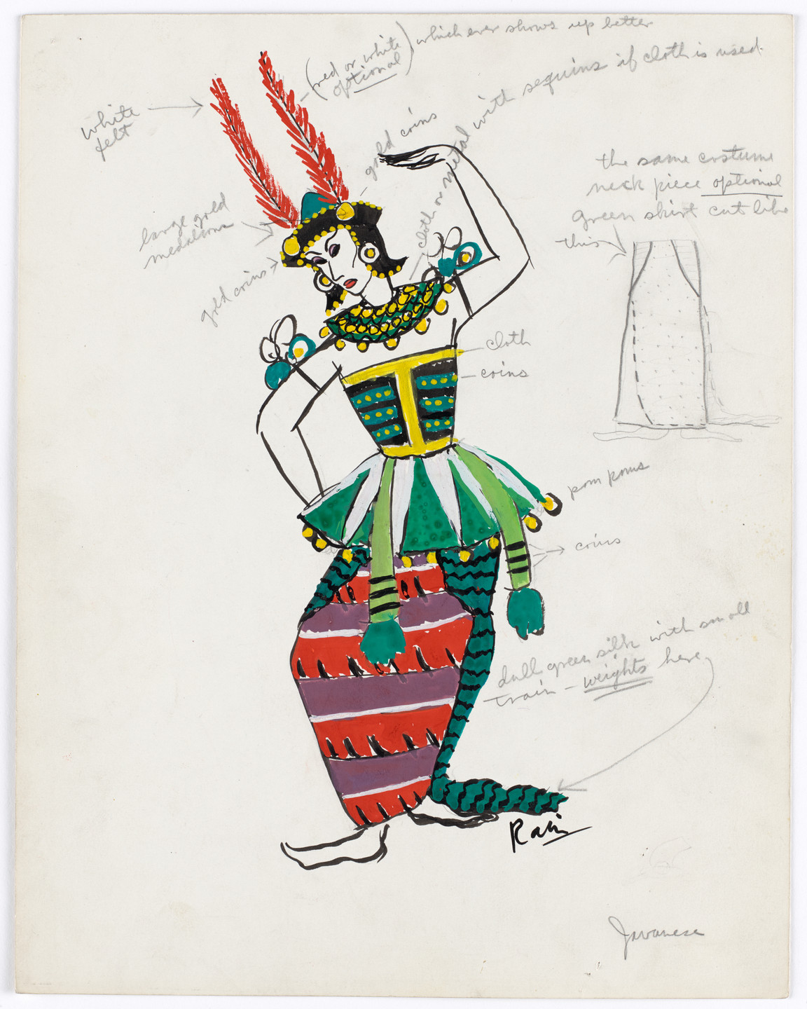 Charles Rain. Javanese. Costume design for the ballet Yankee Clipper. 1937