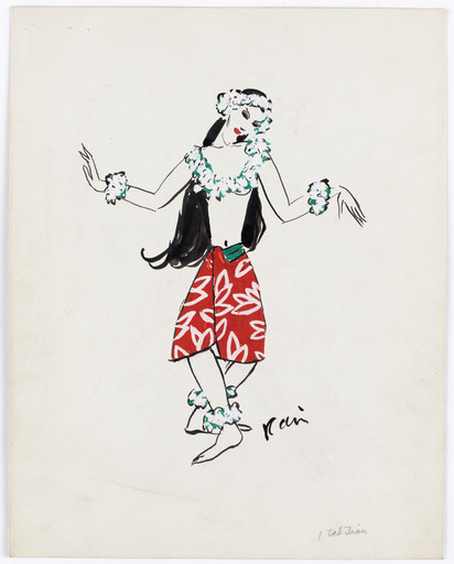 Tahitian. Costume design for the ballet Yankee Clipper