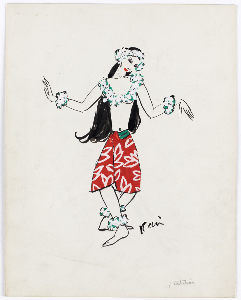 Tahitian. Costume design for the ballet Yankee Clipper