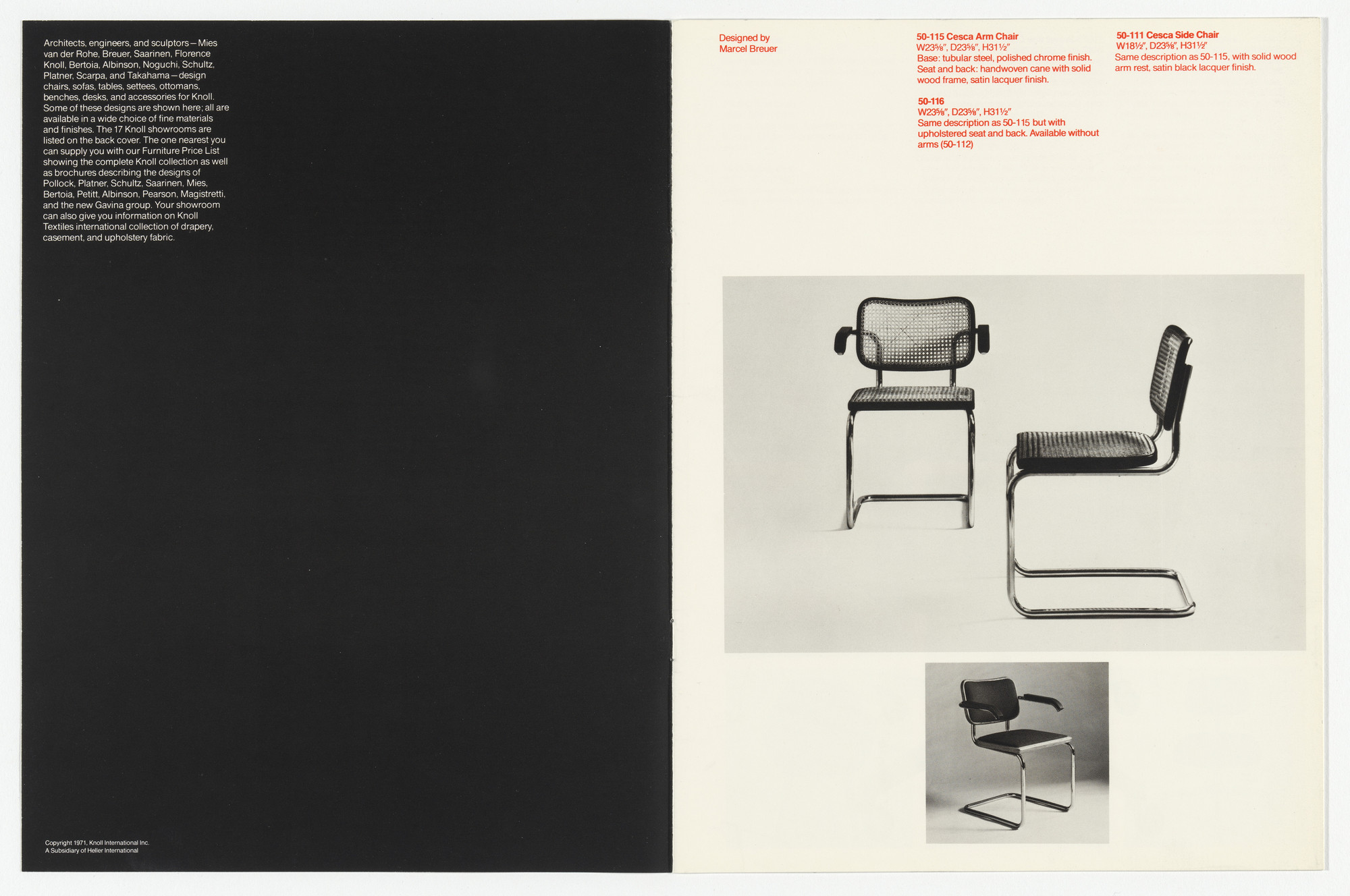 Massimo Vignelli, Lella Vignelli. Knoll International Graphic Program: Furniture and Textiles. 1971