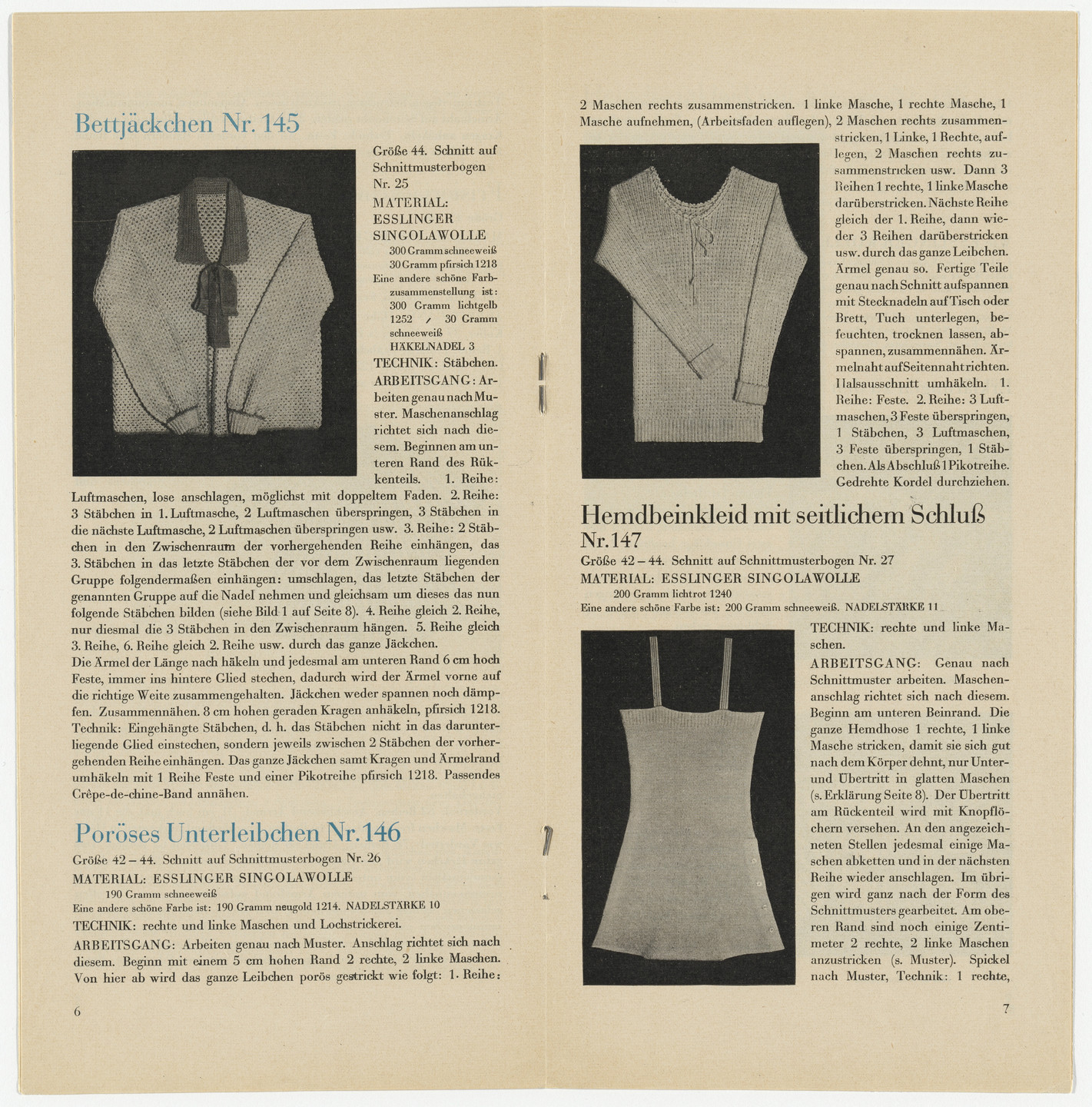Unknown artist. Esslinger Wollheft 5: Unterkleidung. 1930–1932