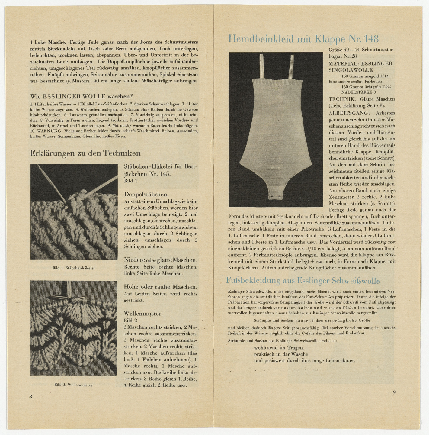 Unknown artist. Esslinger Wollheft 5: Unterkleidung. 1930–1932