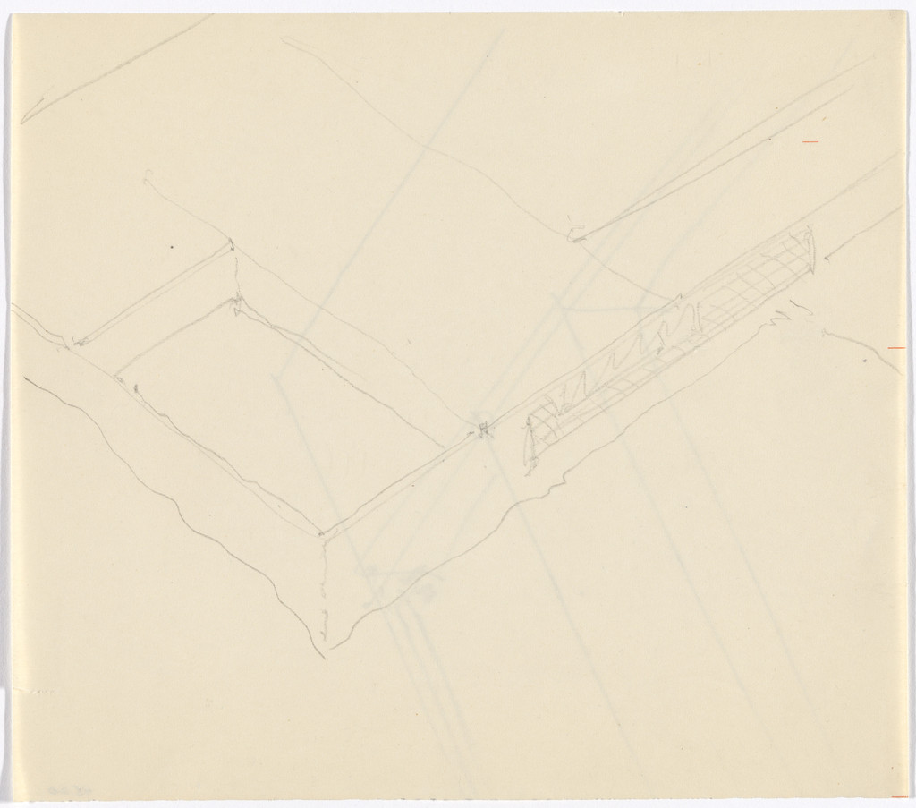 Mountain House Project, no intended site known (possibly Merano, South Tyrol, Italy) (Perspective sketch)