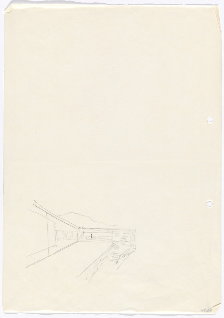 Mountain House Project, no intended site known (possibly Merano, South Tyrol, Italy) (Perspective sketch)