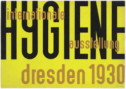 Erich Mrozek. Poster design for International Hygiene Exhibition (Internationale Hygiene Ausstellung), Dresden, May–October 1930. 1930