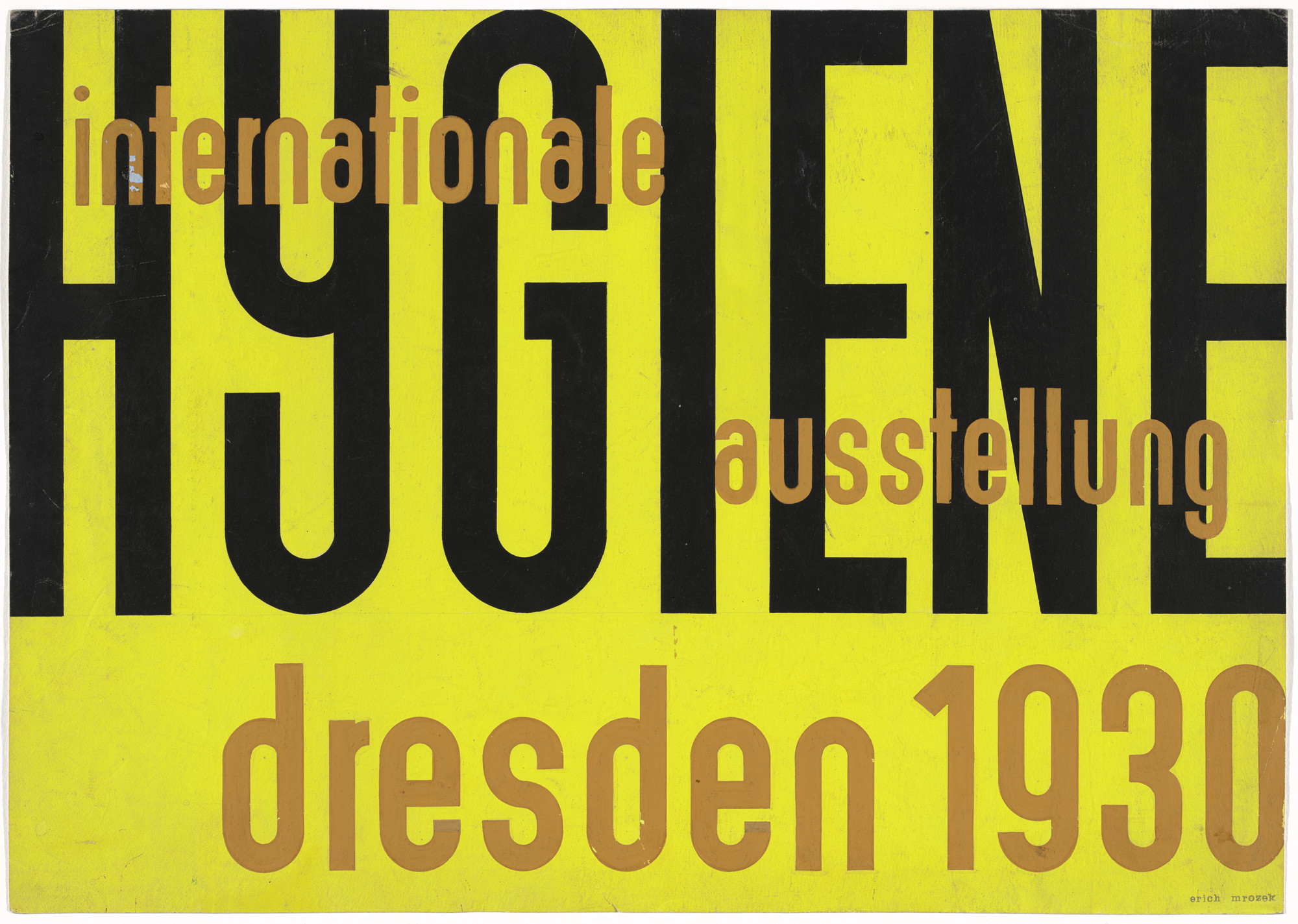 Erich Mrozek. Poster design for International Hygiene Exhibition (Internationale Hygiene Ausstellung), Dresden, May–October 1930. 1930