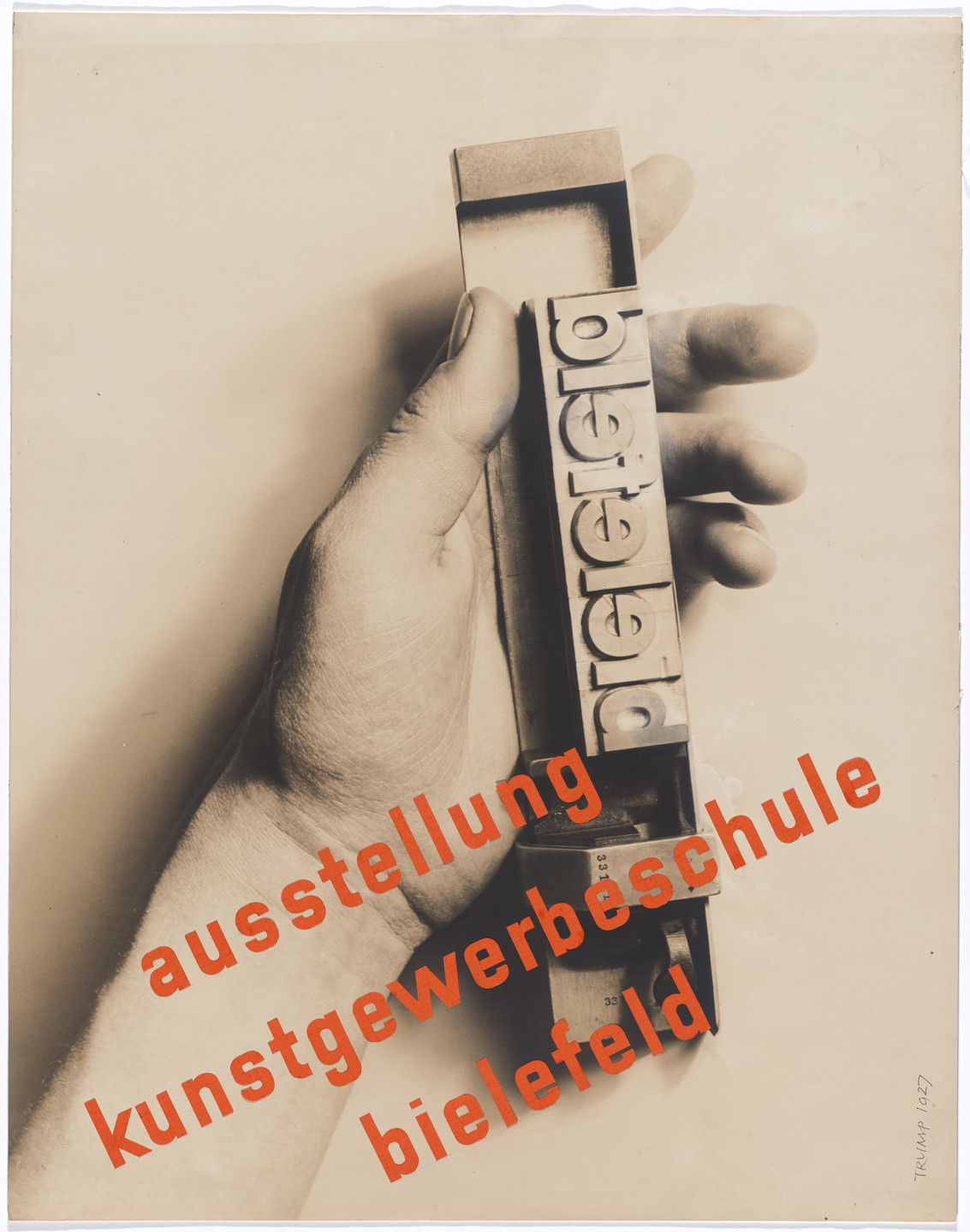 Georg Trump. Poster design (unrealized) for Exhibition of the Bielefeld School of Arts and Crafts (Ausstellung Kunstgewerbeschule Bielefeld). 1927