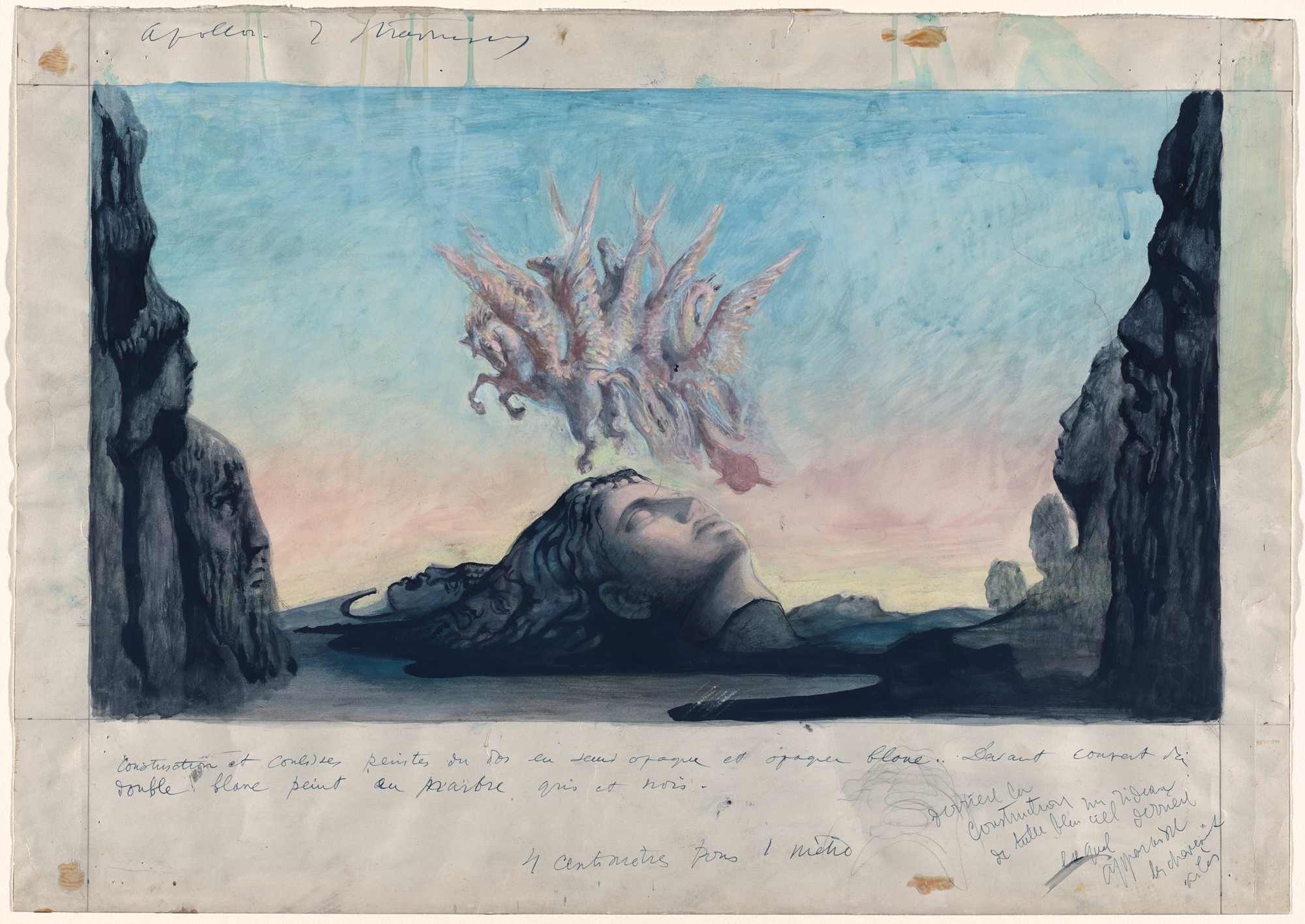 Pavel Tchelitchew. Design for backdrop for the ballet Apollon Musagète. 1942