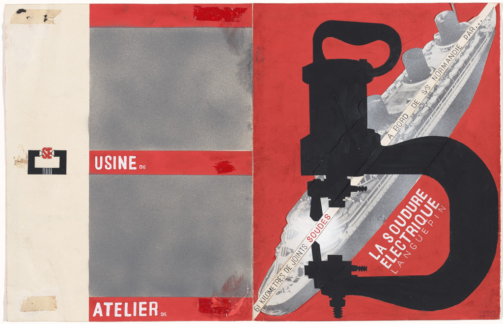 Maquette for cover of Languepin Electric Welding brochure by Francis Bernard