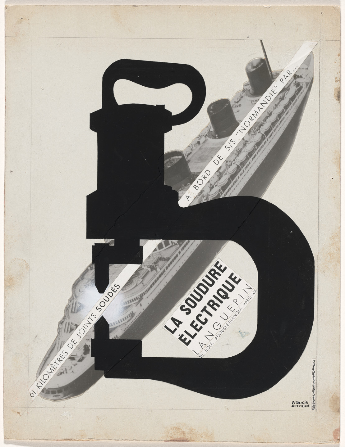 Francis Bernard. Maquette for cover of Languepin Electric Welding brochure. c. 1930