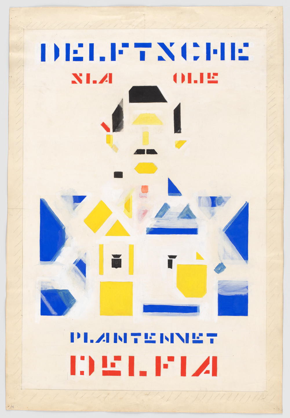 Bart van der Leck. Preliminary design for poster for Delft Salad Oil (Delftsche Slaolie). 1919