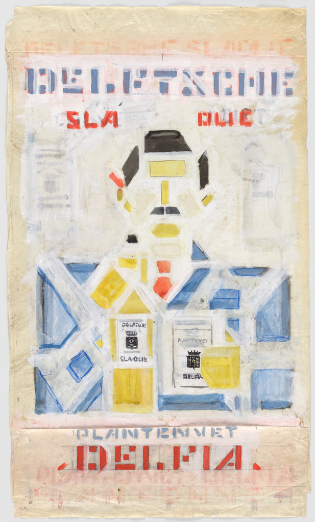 Preliminary design for poster for Delft Salad Oil (Delftsche Slaolie), Bart van der Leck, 1919