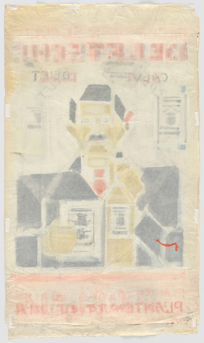 Bart van der Leck. Preliminary design for poster for Delft Salad Oil (Delftsche Slaolie). 1919