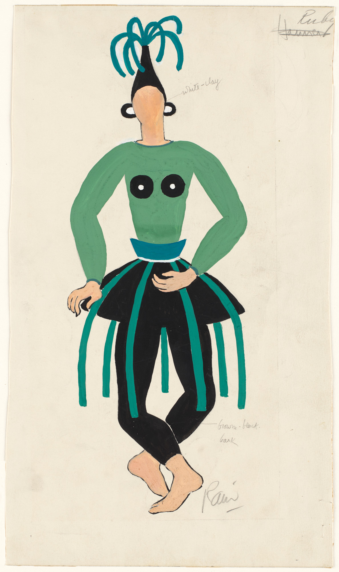 Charles Rain. Costume design for the ballet Yankee Clipper