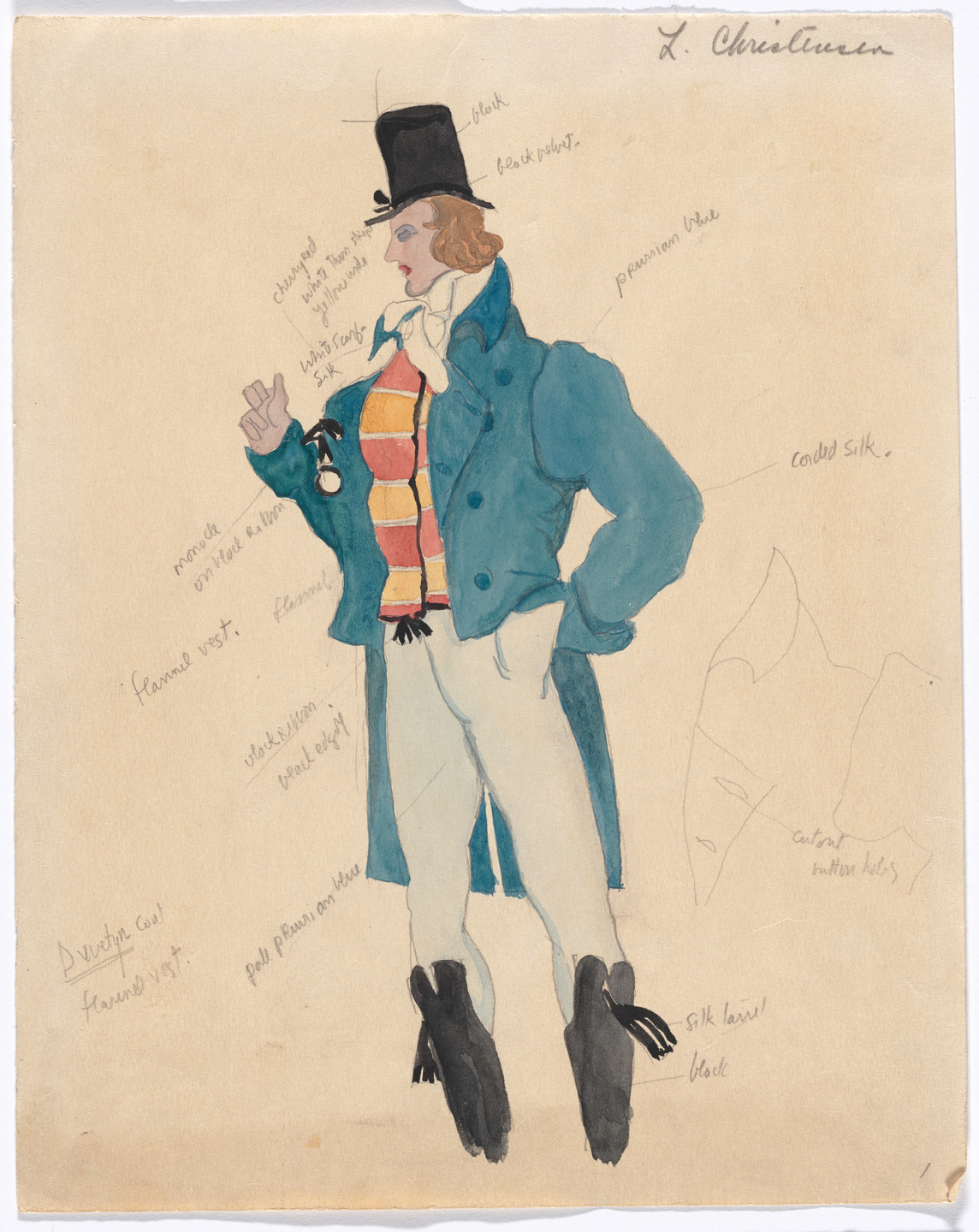 Forrest Thayer. Costume design for the ballet Promenade. 1936