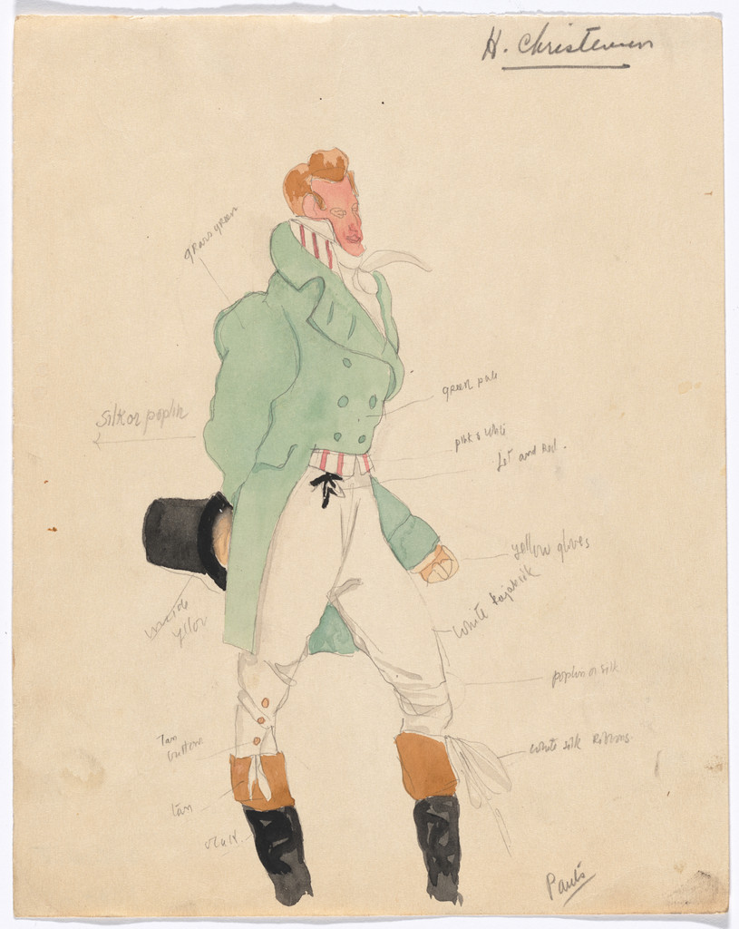 Costume design for the ballet Promenade, Forrest Thayer, 1936