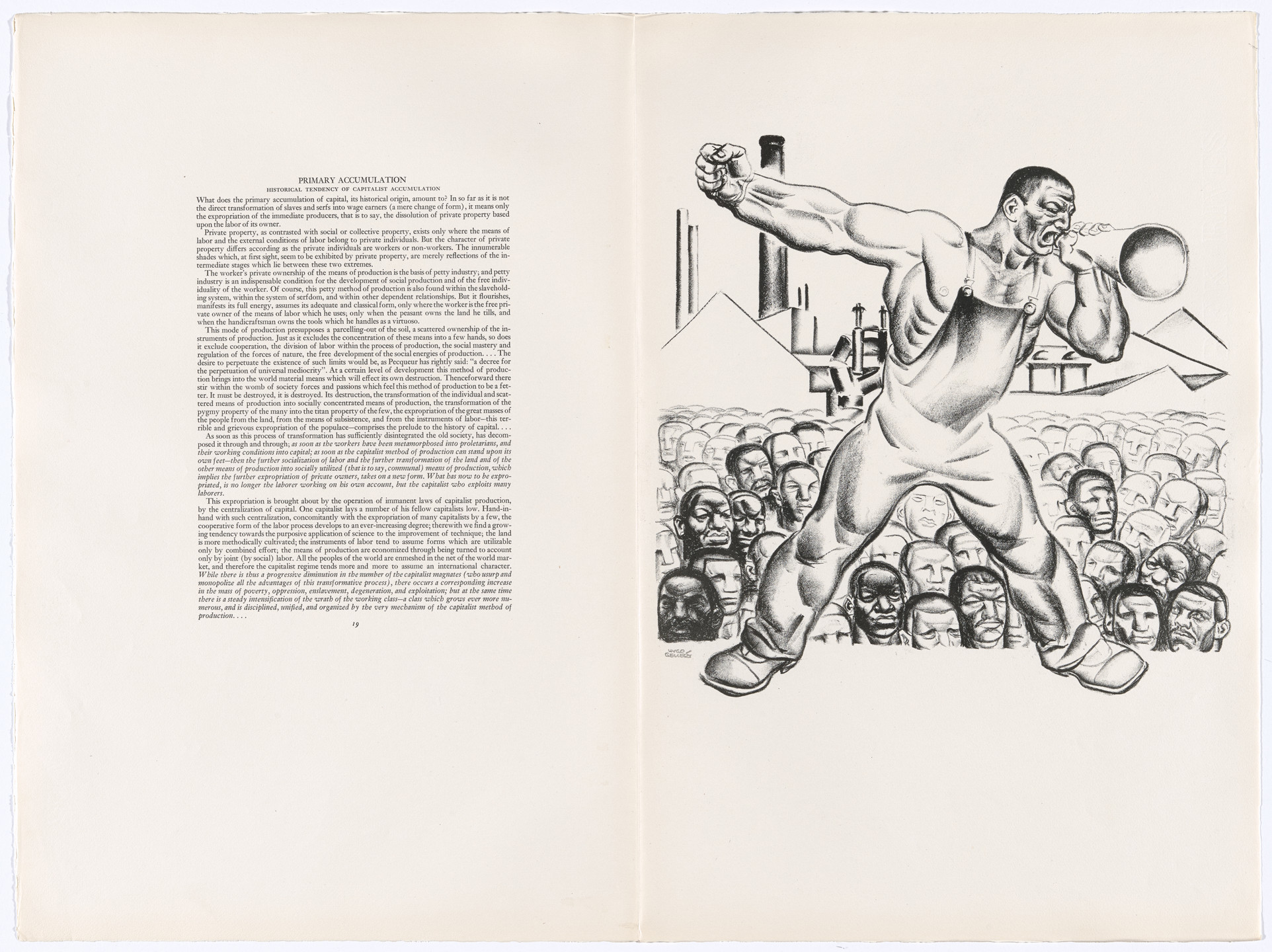 Hugo Gellert. Plate (folio 44) from &#39;Capital&#39; in Pictures. 1933