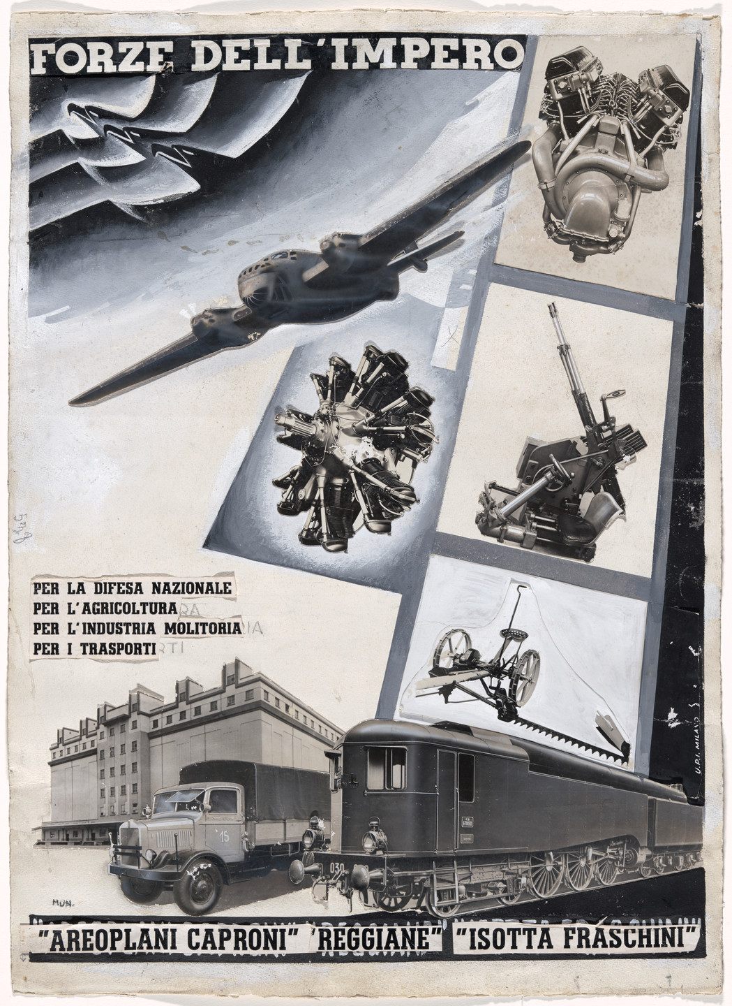 Bruno Munari. Forces of the Empire (Forze dell’Impero). Maquette for advertisement. c. 1936