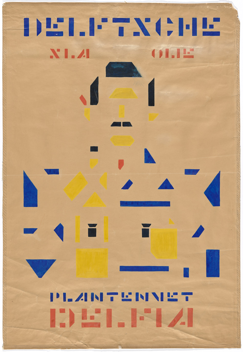 Bart van der Leck. Preliminary design for poster for Delft Salad Oil (Delftsche Slaolie). 1919