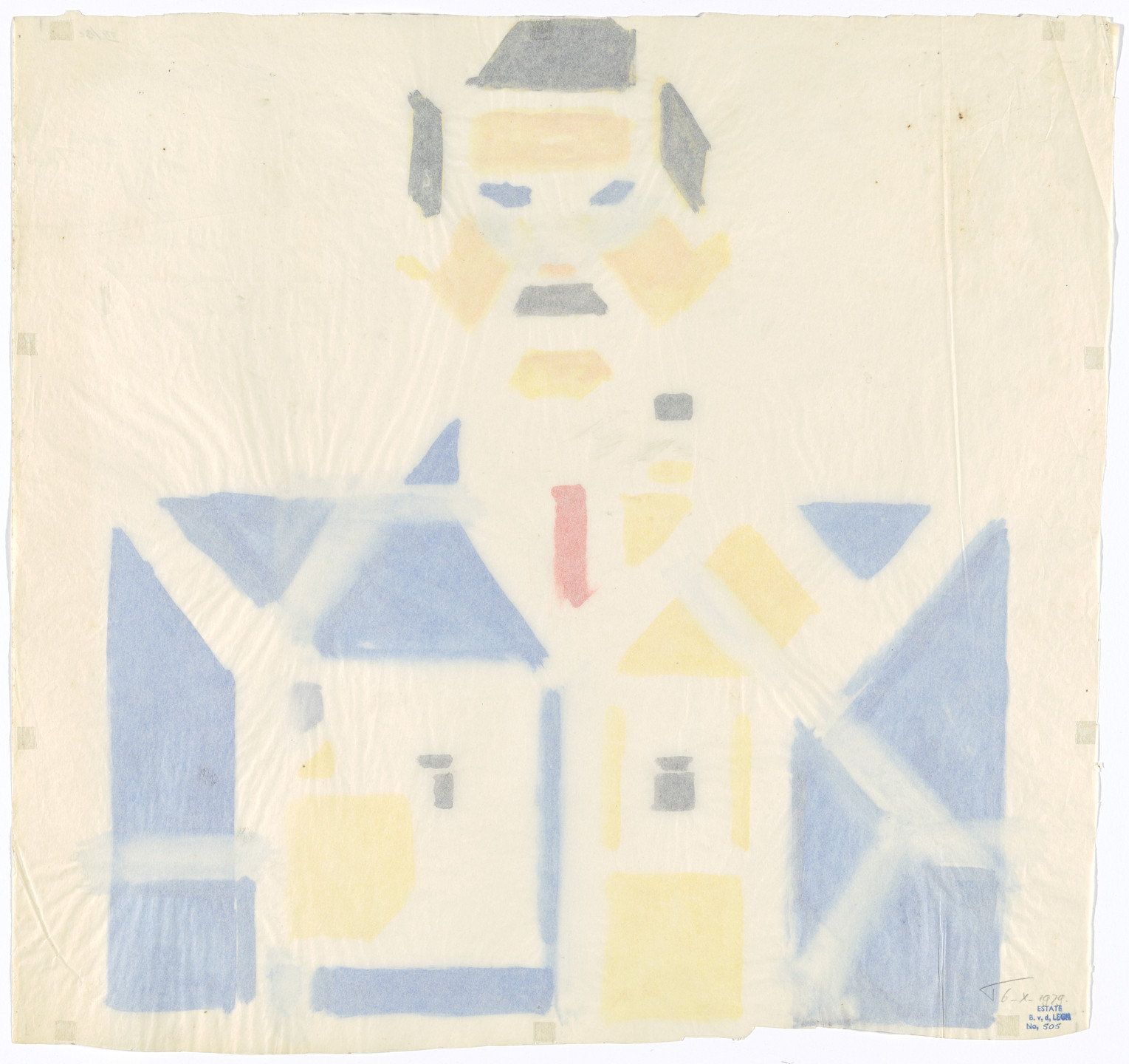 Bart van der Leck. Preliminary design for poster for Delft Salad Oil (Delftsche Slaolie). 1919