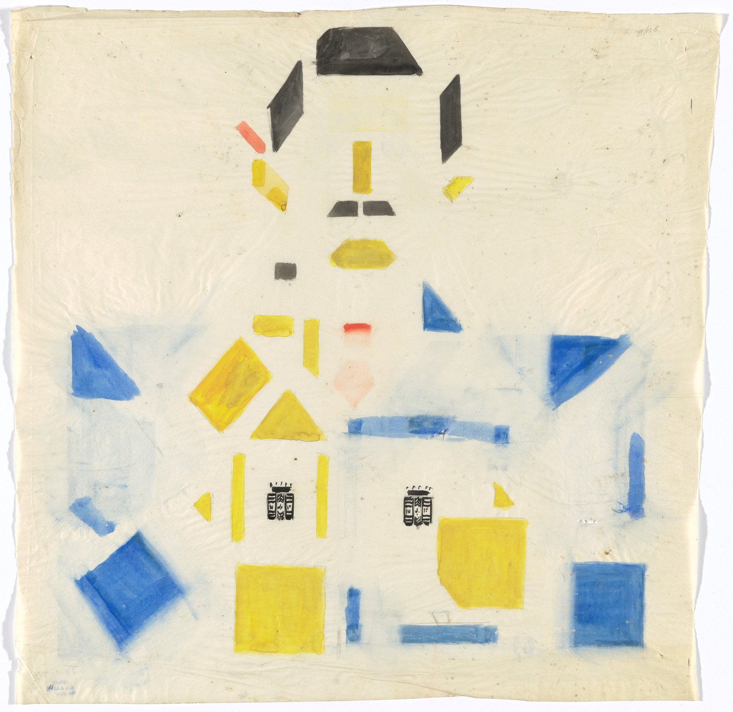 Bart van der Leck. Preliminary design for poster for Delft Salad Oil (Delftsche Slaolie). 1919