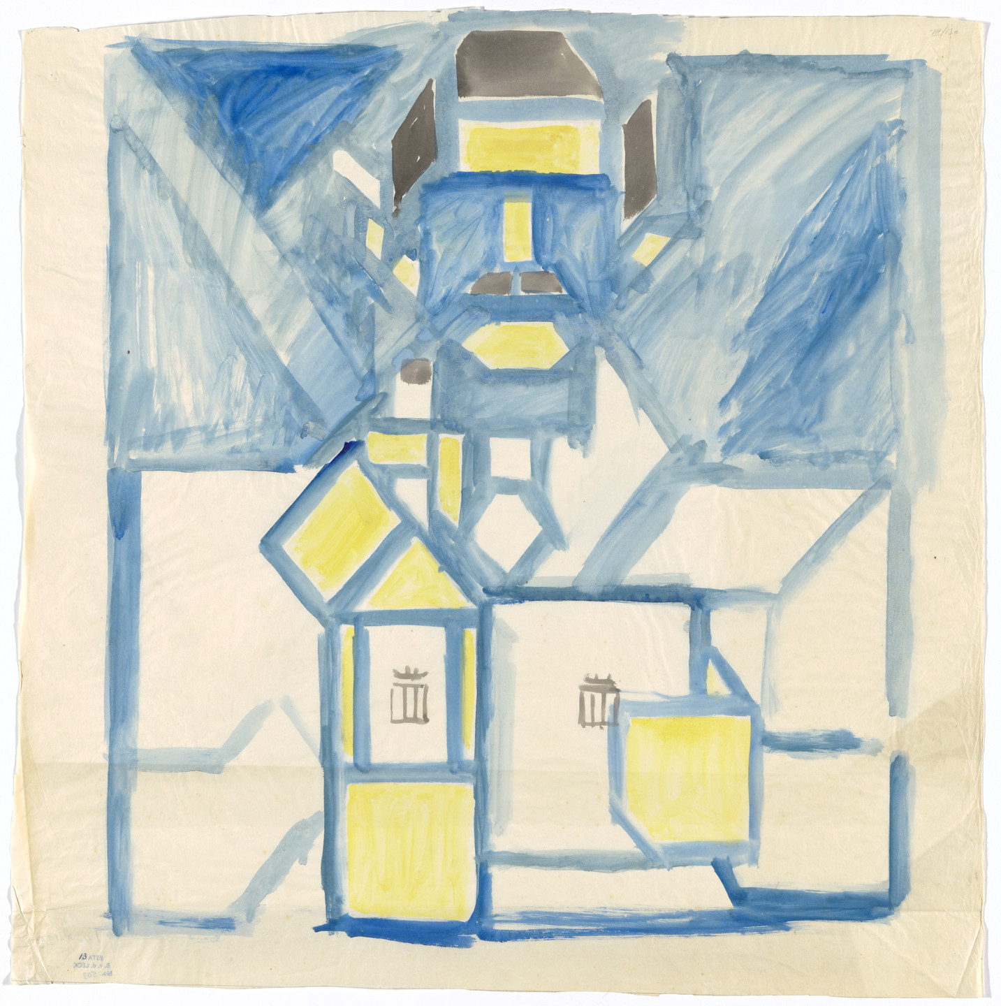 Bart van der Leck. Preliminary design for poster for Delft Salad Oil (Delftsche Slaolie). 1919
